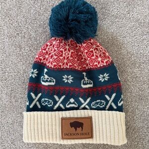 Jackson Hole Red and Blue Winter Beanie